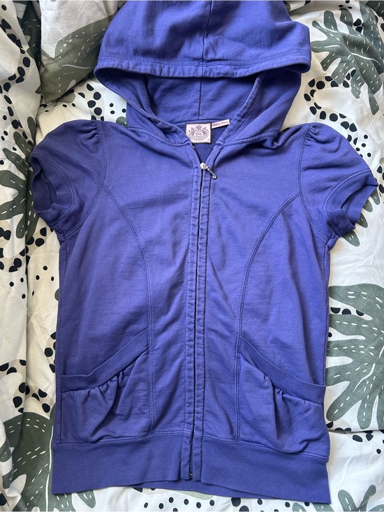Juicy Couture Tops - Y2K Vintage Juicy Couture Violet Cotton Short Sleeve Zip
